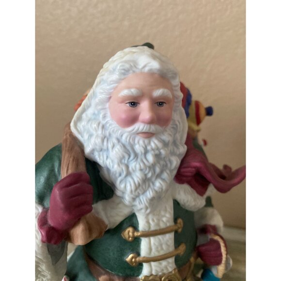Lenox Victorian Santa Figurine 1993 Fine Porcelain Christmas Decoration Green Co - Picture 9 of 13
